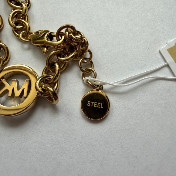 Michael Kors Gold-Tone Chain Bracelet with Logo Charms - Picture 11 of 15
